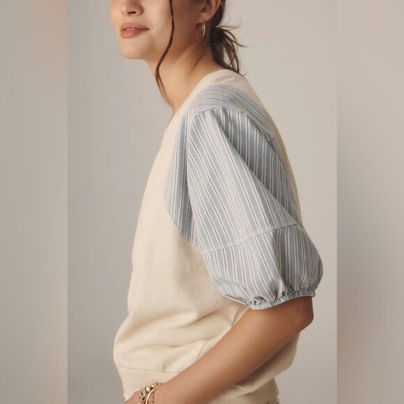 NWT Anthropologie Pilcro XS Woven Puff-Sleeve‎ Top - Picture 5 of 9